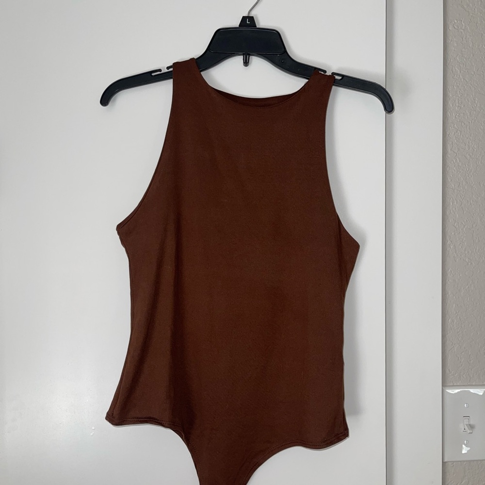 Brown Sleeveless Bodysuit